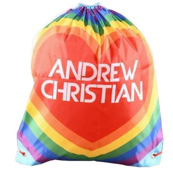 Andrew Christian Pride Heart Drawstring Backpack - Picture 1 of 3